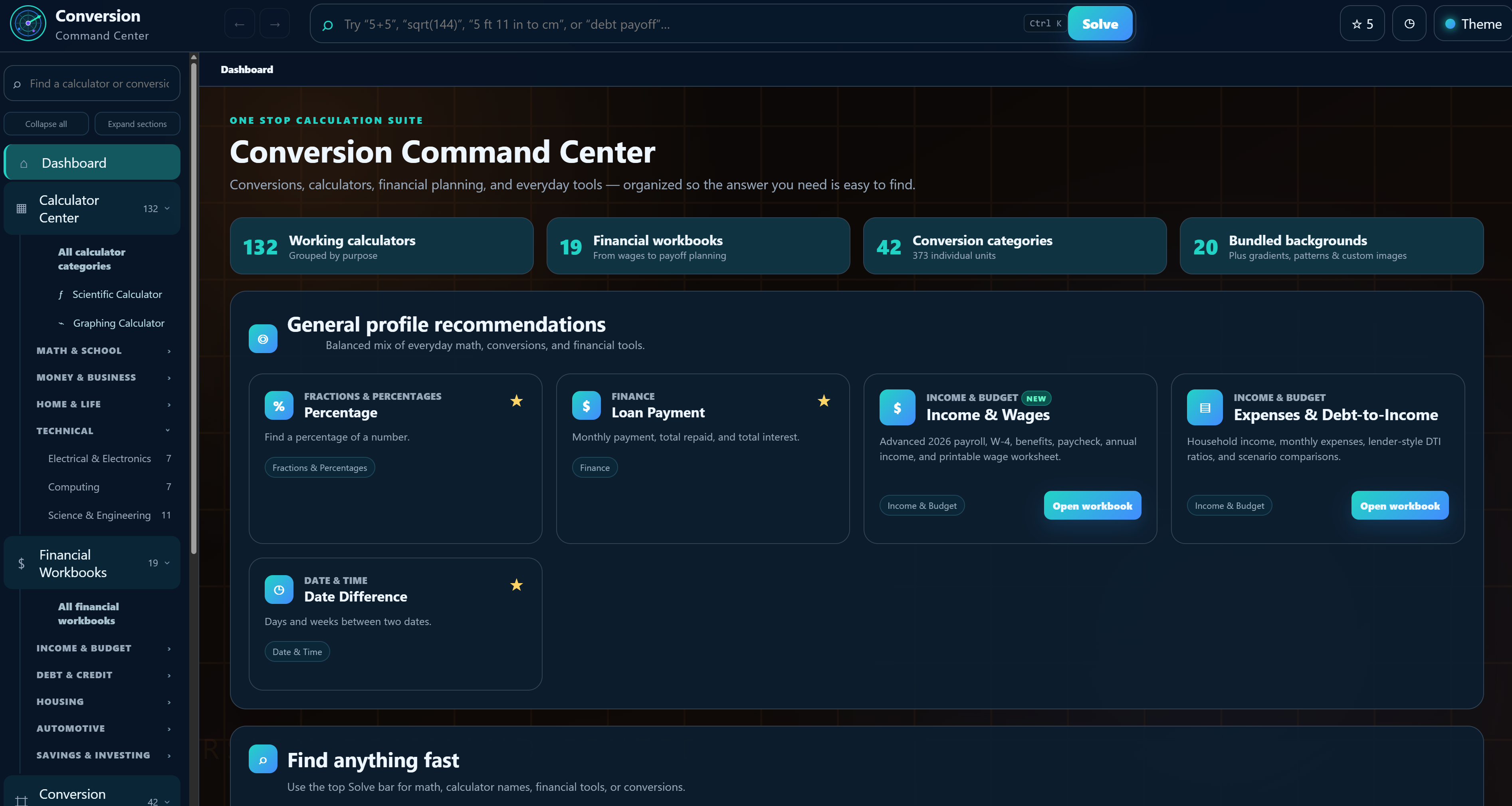 Screenshot of Conversion Command Center
