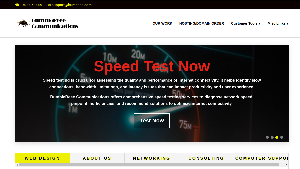 Screenshot of BumbleBeee Communications