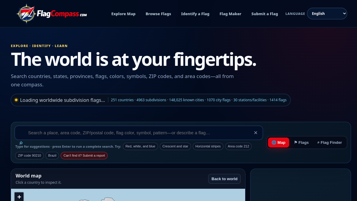 Screenshot of Flag Compass